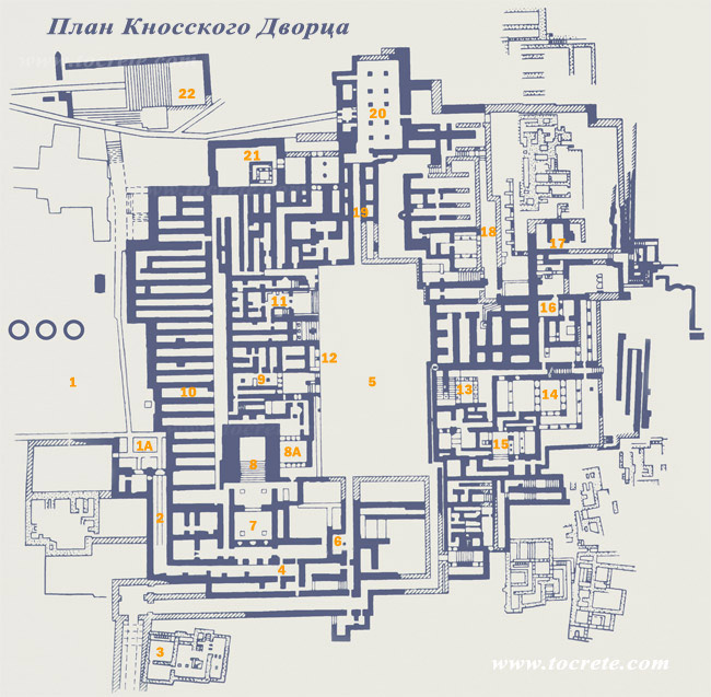 Кносский дворец - карта