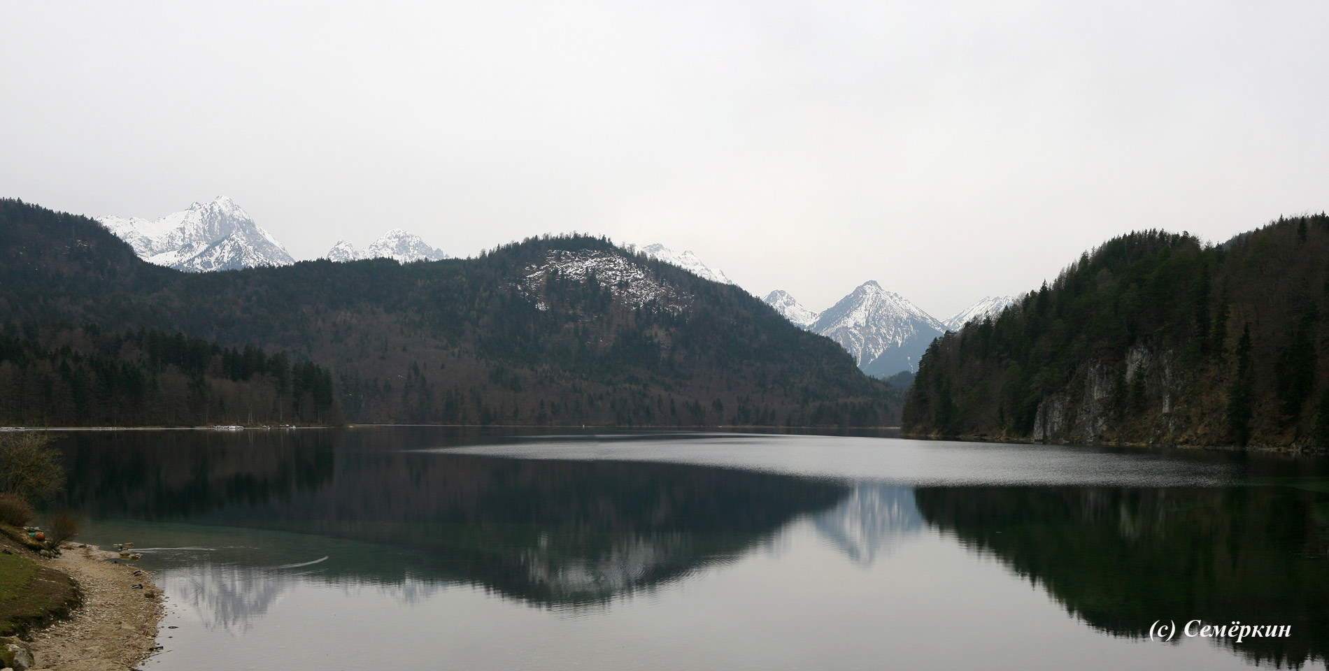 По пути в замок Нойшванштайн - В озере Альпзее отражаются Альпы
