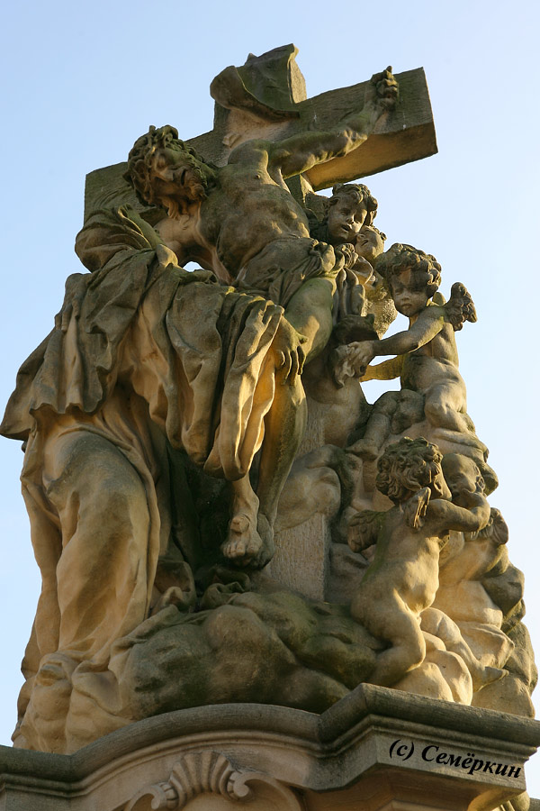 Прага светлая и тёмная - Карлов мост - скульптурная группа «Видение святой Луитгарды